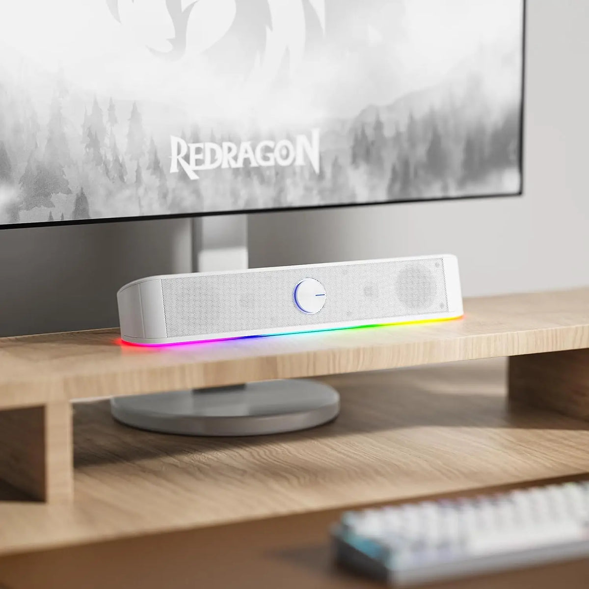 Redragon GS560 RGB Desktop Soundbar 2.0 Channel Computer Speakers Dynamic RGB Lighting USB Powered