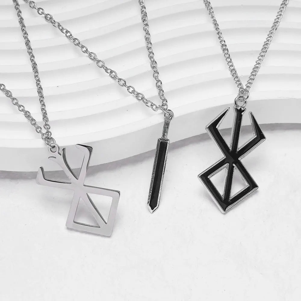 Game Berserk Behelit Badge Black Logo Sign Brand Of Sacrifice Sword Alloy Keychain Pendant Jewelry Cosplay Props Accessories