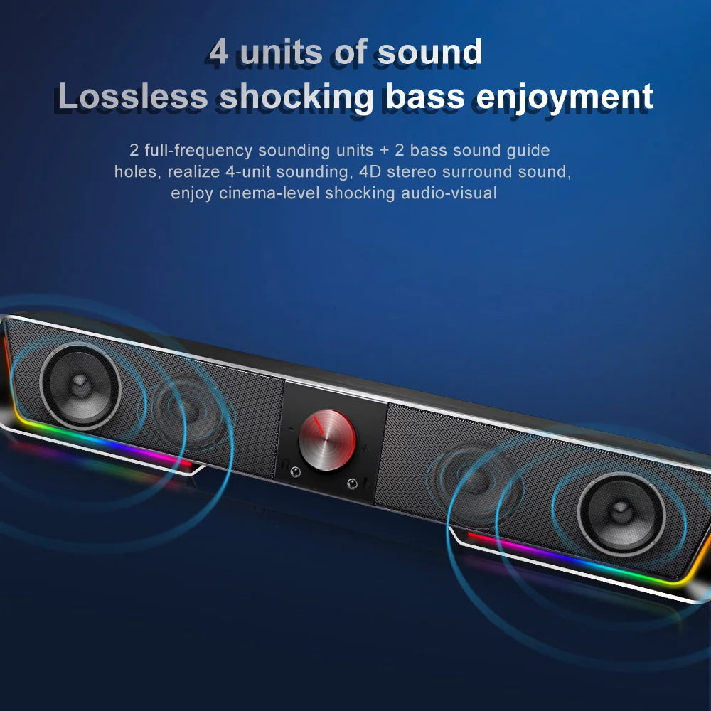 REDRAGON GS570 Darknets Bluetooth Wireless aux 3.5 surround RGB speakers column sound bar for computer PC Laptop loudspeakers