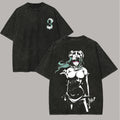 Bleach Nelliel Tu Odelschwanck Number 3 Double Sided Manga Graphic Vintage Washed Black Anime T-Shirt Oversized Y2K Cotton Tee