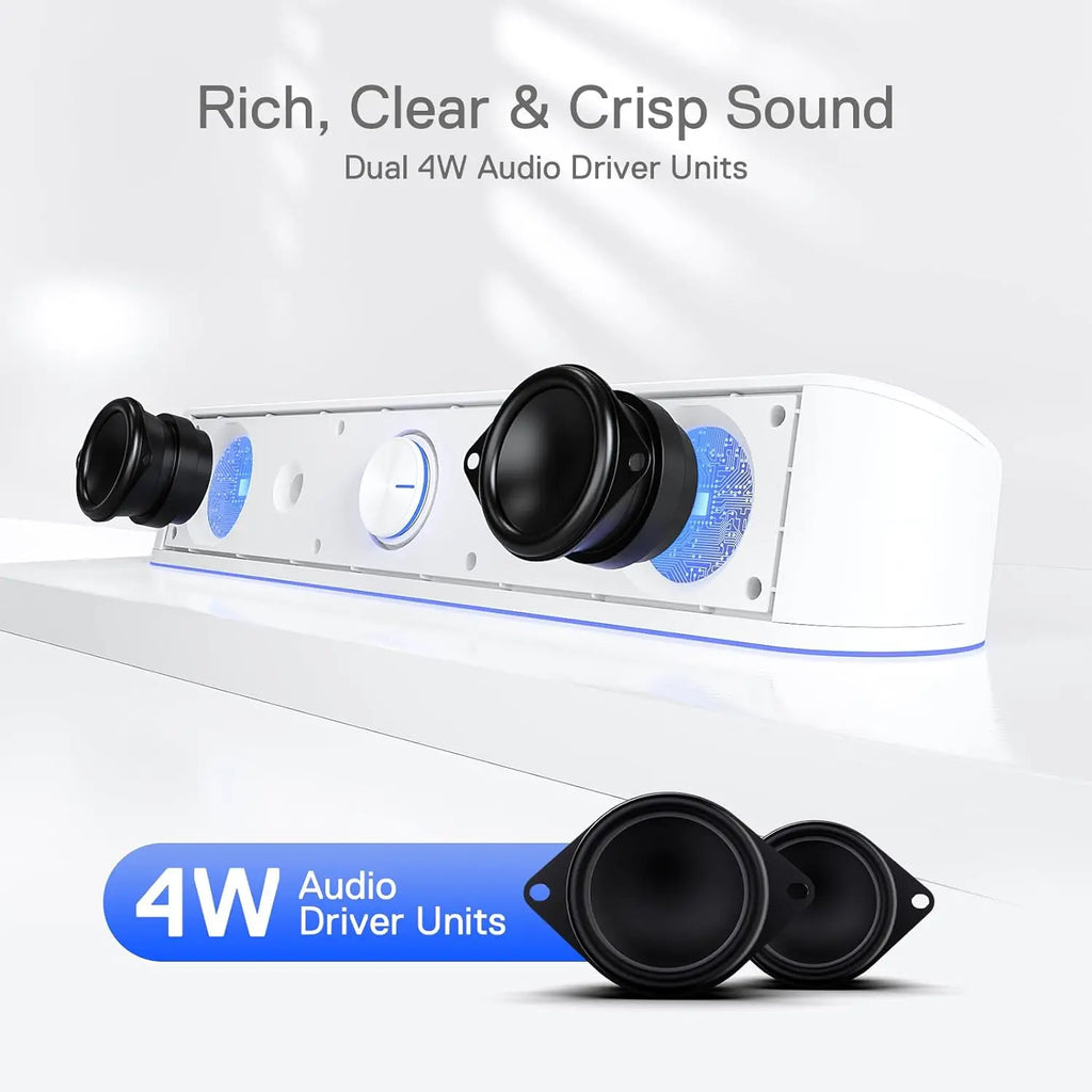 Redragon GS560 RGB Desktop Soundbar 2.0 Channel Computer Speakers Dynamic RGB Lighting USB Powered