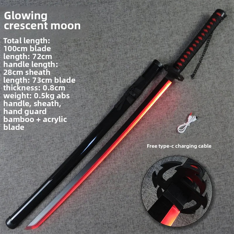 Bleach 100cm/33.37in Lightsaber Cosplay Samurai Sword Anime Peripherals Model Props Luminous Toy Party Supplies Collectible Gift