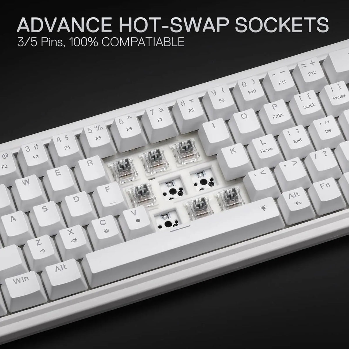Redragon K709 65% Wired Gasket RGB 68 Keys Hot-Swap Mechanical 3-Layer Noise Dampening Gaming Keyboard