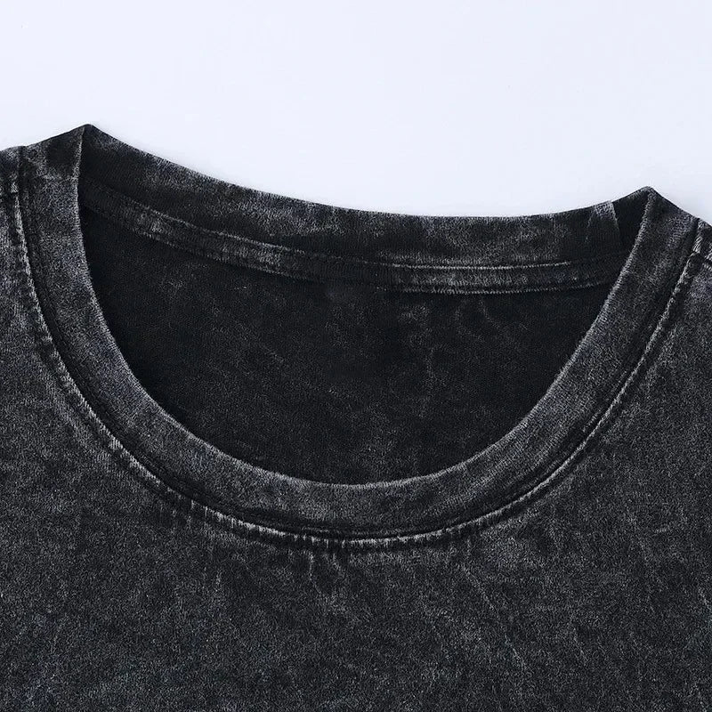 Bleach hot product New Model Washed T-shirt personality Clothes Retro Fashion Streetwear Trendy Couples Classic high quality tee