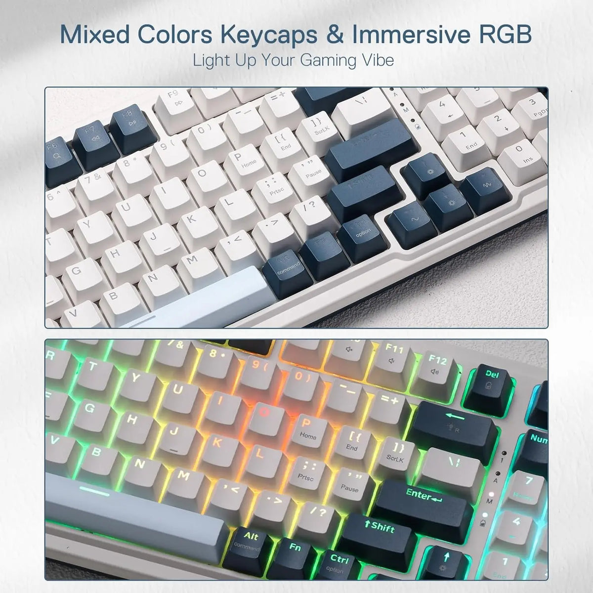Redragon K686 PRO 98 Keys 3-Mode Wireless Gasket RGB Gaming Mechanical 5-Layer Noise Dampening Hot-Swap Keyboard
