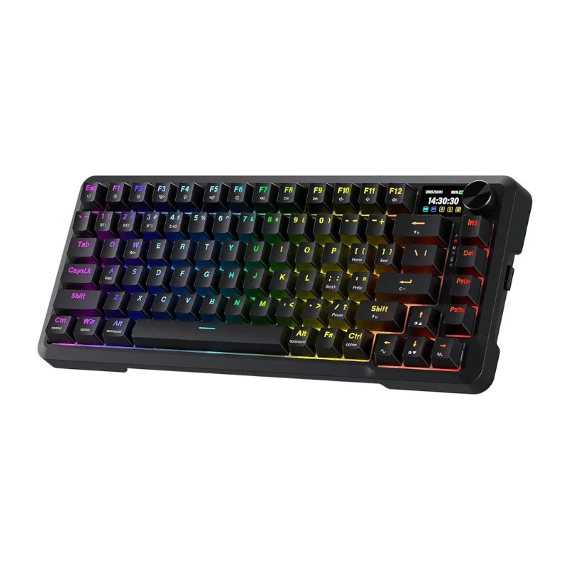 Redragon K724 PRO Wireless Gasket Gaming Hype Screen & Knob, 81-Key Mechanical Keyboard,Easy-Control 1.14inch TFT Info Display