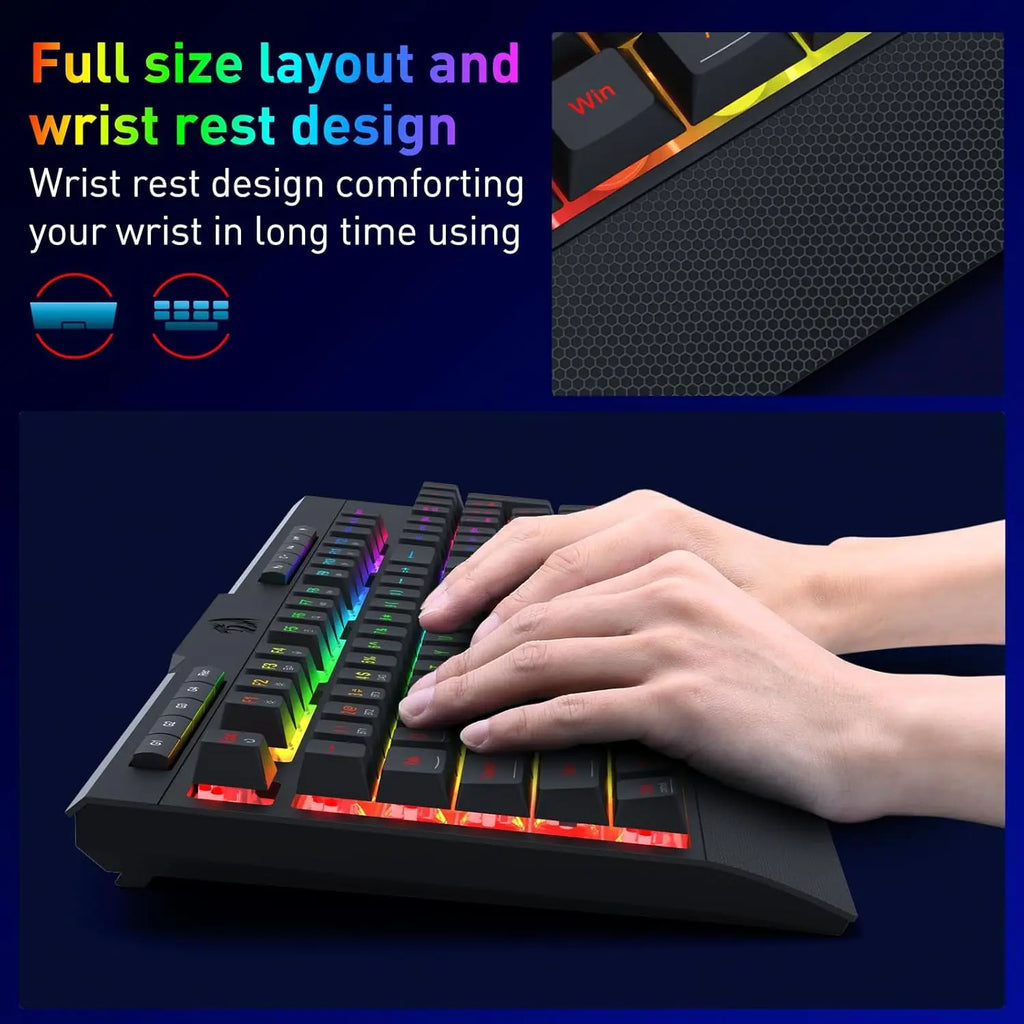 Redragon K525 PRO RGB 3-Mode Wireless Membrane Multimedia Keys, Linear Mechanical-Feel Switch Gaming Keyboard
