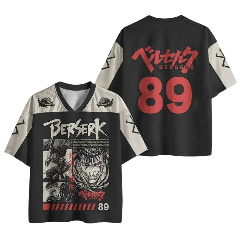 Berserk Guts Graphic T-shirt Anime 3D Print Streetwear Mesh Jersey Casual Short Sleeve Unisex Tee