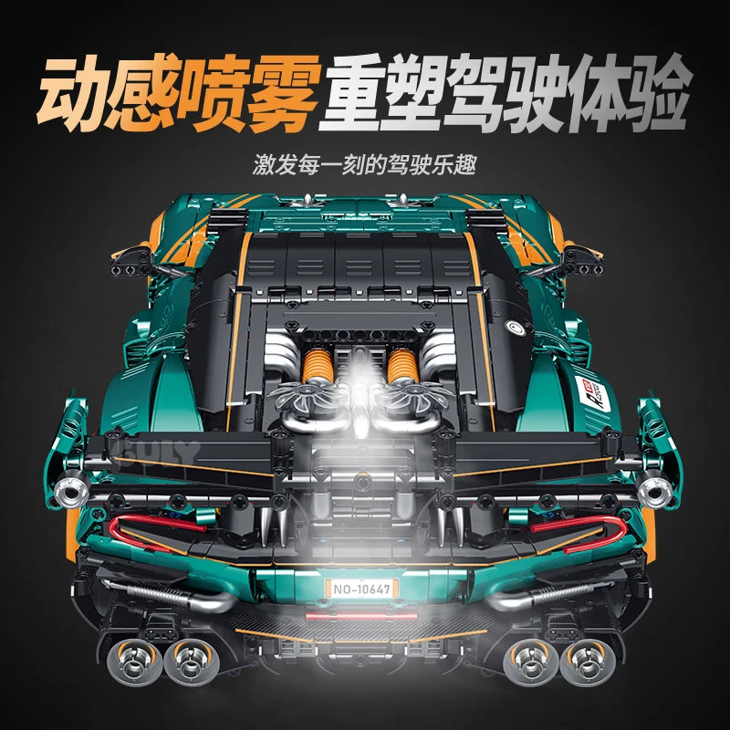 IN STOCK 10647 MOC Technical RC Vulcan Sports Car Building Blocks Assembling Bricks Model Toys for Boys Christmas Gift Set