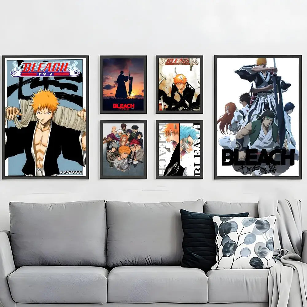 Classic Anime B-BLEACH Poster HD Waterproof Self-Adhesive Wall Art – Multi-Scene Use, Top Gift Pick