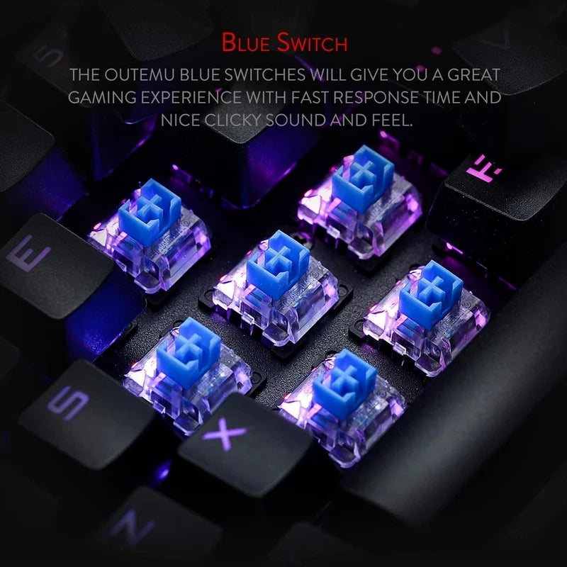 Redragon K580 VATA RGB 104 Keys LED USB Backlit Mechanical Gaming Wired Backlight Computer Keyboard Anti-ghosting with Macro Key