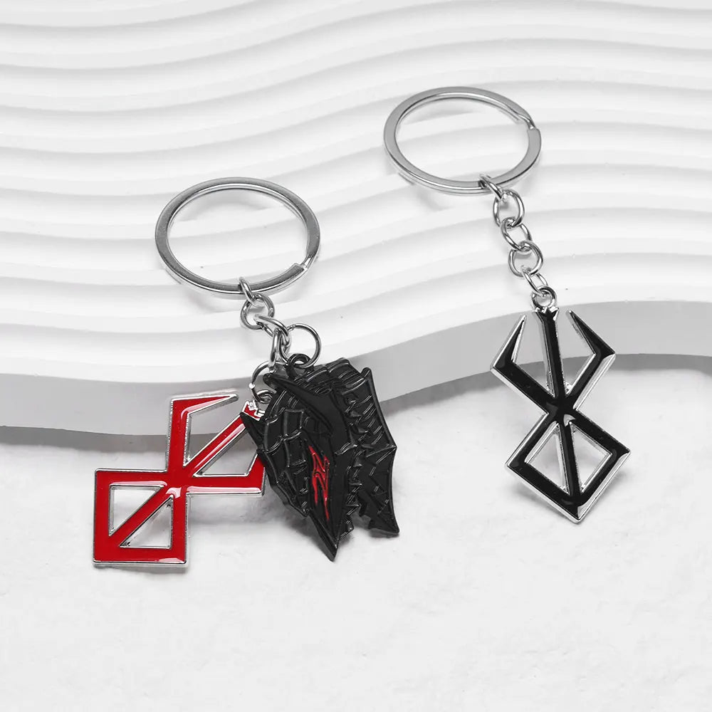 Game Berserk Behelit Badge Black Logo Sign Brand Of Sacrifice Sword Alloy Keychain Pendant Jewelry Cosplay Props Accessories