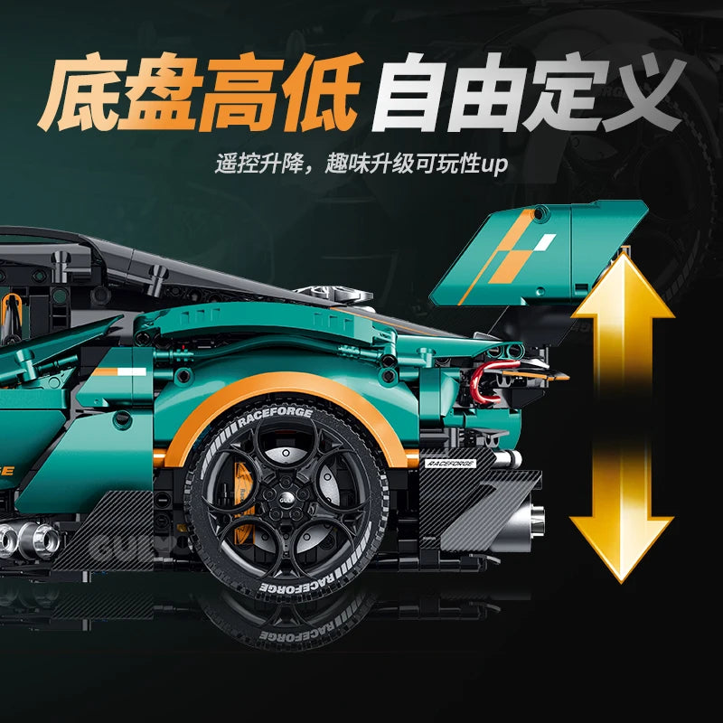 IN STOCK 10647 MOC Technical RC Vulcan Sports Car Building Blocks Assembling Bricks Model Toys for Boys Christmas Gift Set
