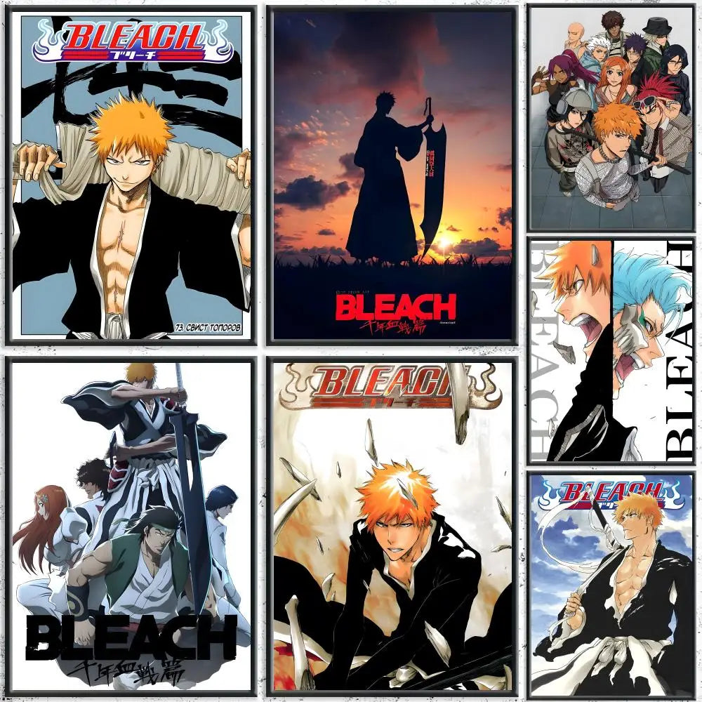 Classic Anime B-BLEACH Poster HD Waterproof Self-Adhesive Wall Art – Multi-Scene Use, Top Gift Pick