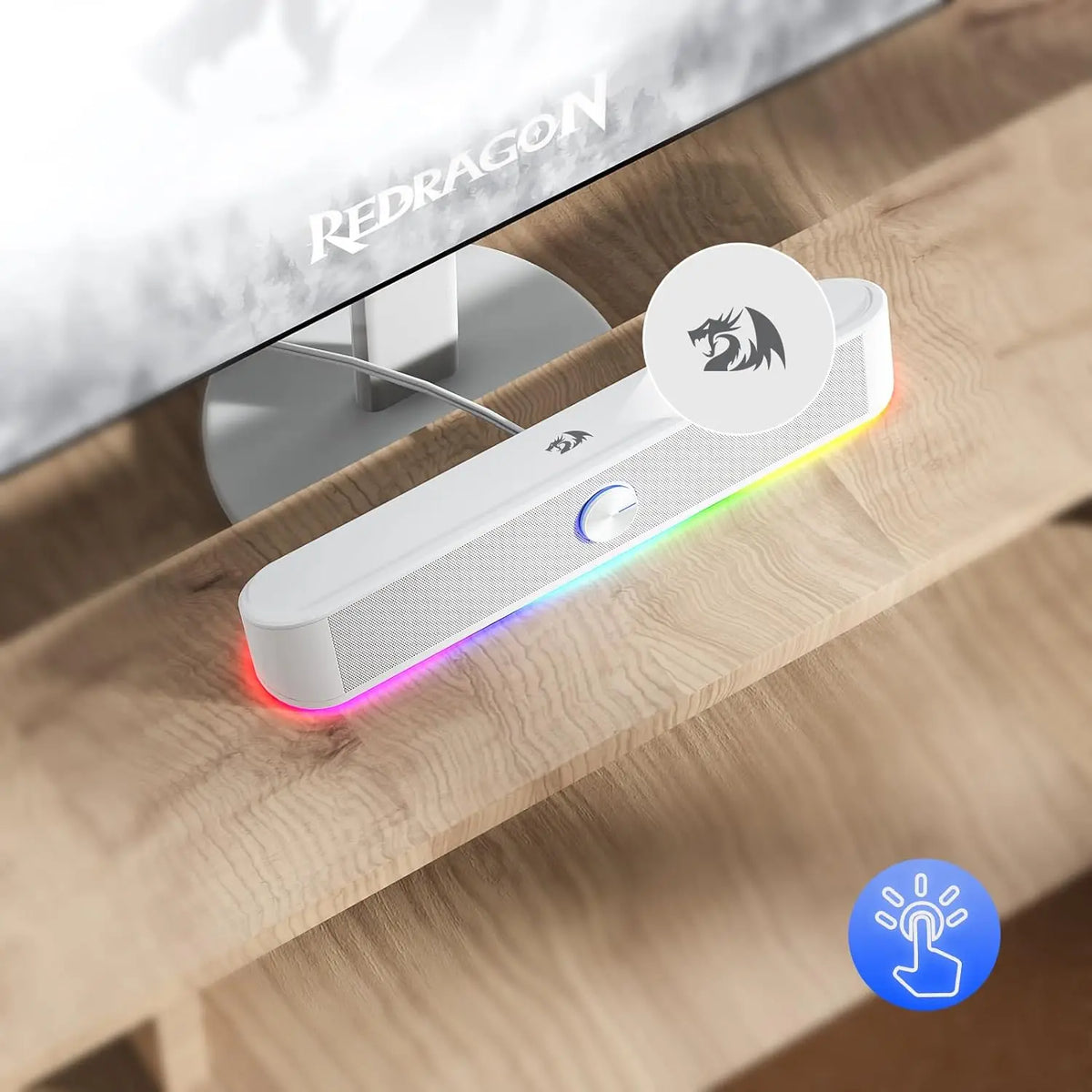 Redragon GS560 RGB Desktop Soundbar 2.0 Channel Computer Speakers Dynamic RGB Lighting USB Powered