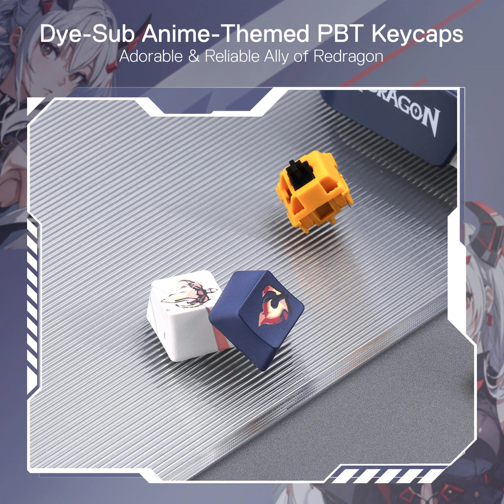 Redragon K686 PRO SE 98 Keys Wireless Gasket RGB Gaming Keyboard, 3-Mode Anime Mechanical Keyboard w/Hot-Swap Socket