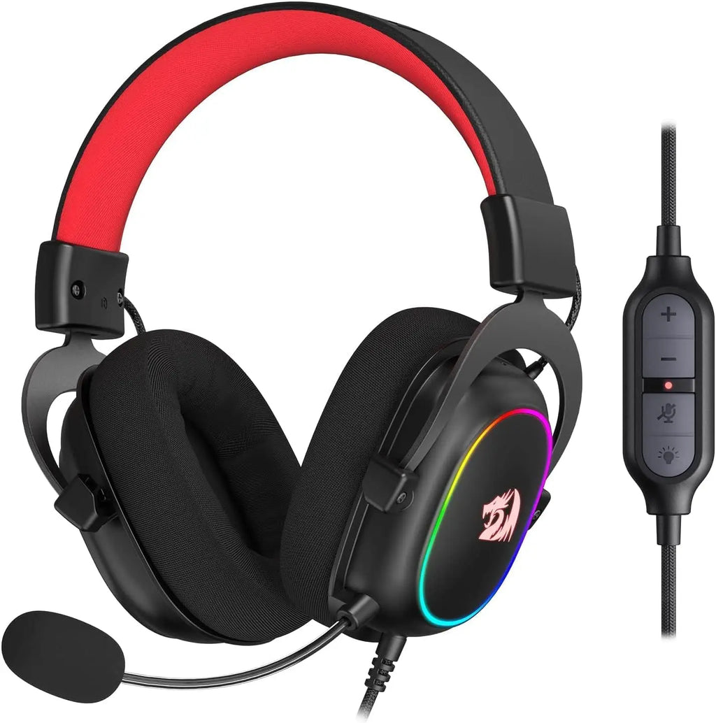 Redragon H510 Zeus-X RGB Wired Gaming Headset 7.1 Surround Sound Headphones Noise Cancelling Mic Multi Platform