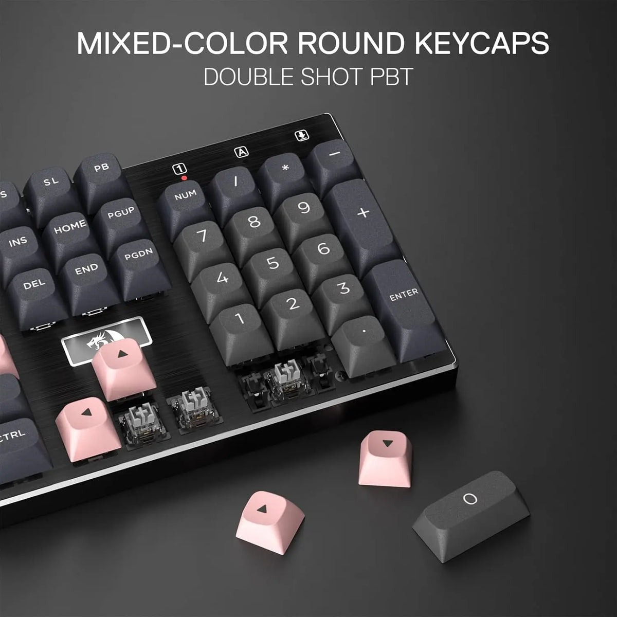 Redragon 556 SE Wired Gaming 104 Keys Hot-Swap Mechanical Keyboard Noise Dampening Kit, Upgraded Socket