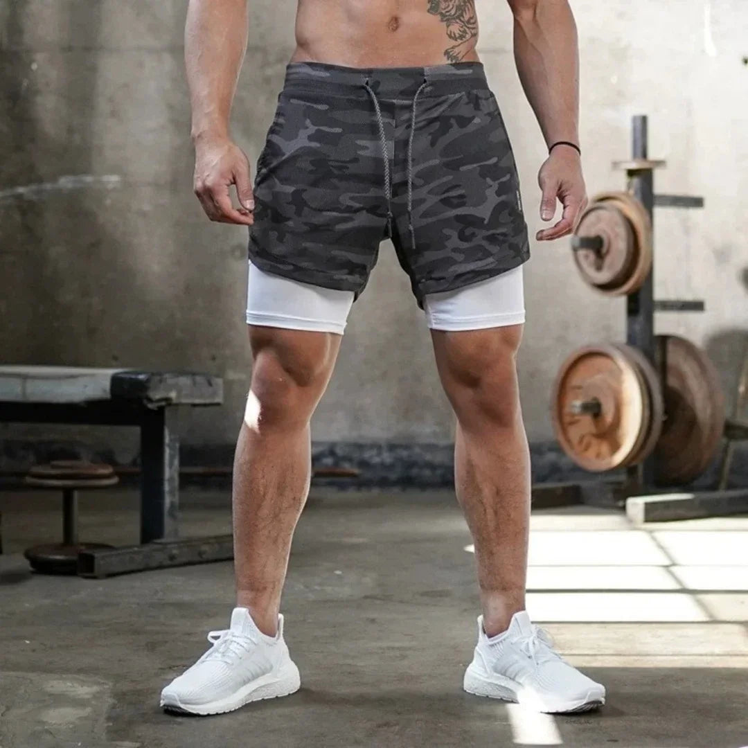 Mens Sports Shorts Anime Berserk Guts Quick Drying Breathable 2 in1 Double Layer Shorts Running Sports Fitness gym Shorts