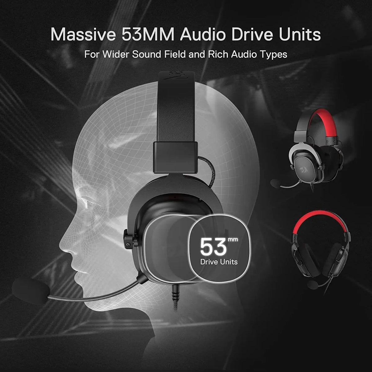 Redragon H510 Zeus-X RGB Wired Gaming Headset 7.1 Surround Sound Headphones Noise Cancelling Mic Multi Platform
