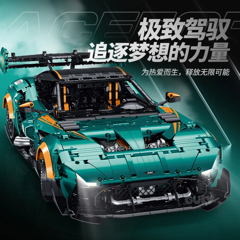 IN STOCK 10647 MOC Technical RC Vulcan Sports Car Building Blocks Assembling Bricks Model Toys for Boys Christmas Gift Set