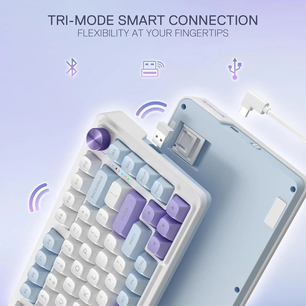 Redragon K673 MAX 75% Wireless Gasket RGB 81 Keys PBT Mechanical  Hot-Swap Gaming Keyboard, Custom Linear Switch