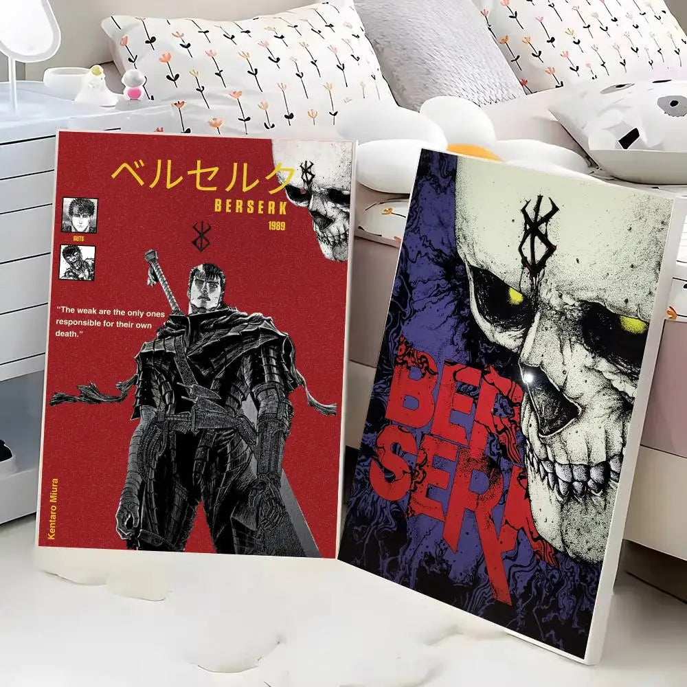 Classic Anime B-Berserk Poster Wall Art Print Poster for Bedroom Living Room Decoration Home Decor Gift Room Artwork