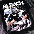 BLEACH Single Sided T-shirt Byakuya & Hitsugaya Dual Character Sakura Anime Print Oversized Cotton Tee For Bleach Shonen Fans