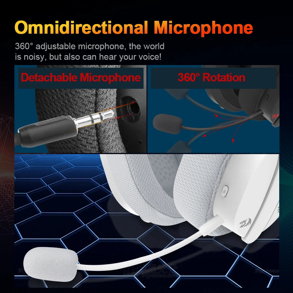 REDRAGON LUCE H888 USB 2.4G Wireless Support Bluetooth Wired Gaming Headphone Computer PC laptop headset Earphones Microphone